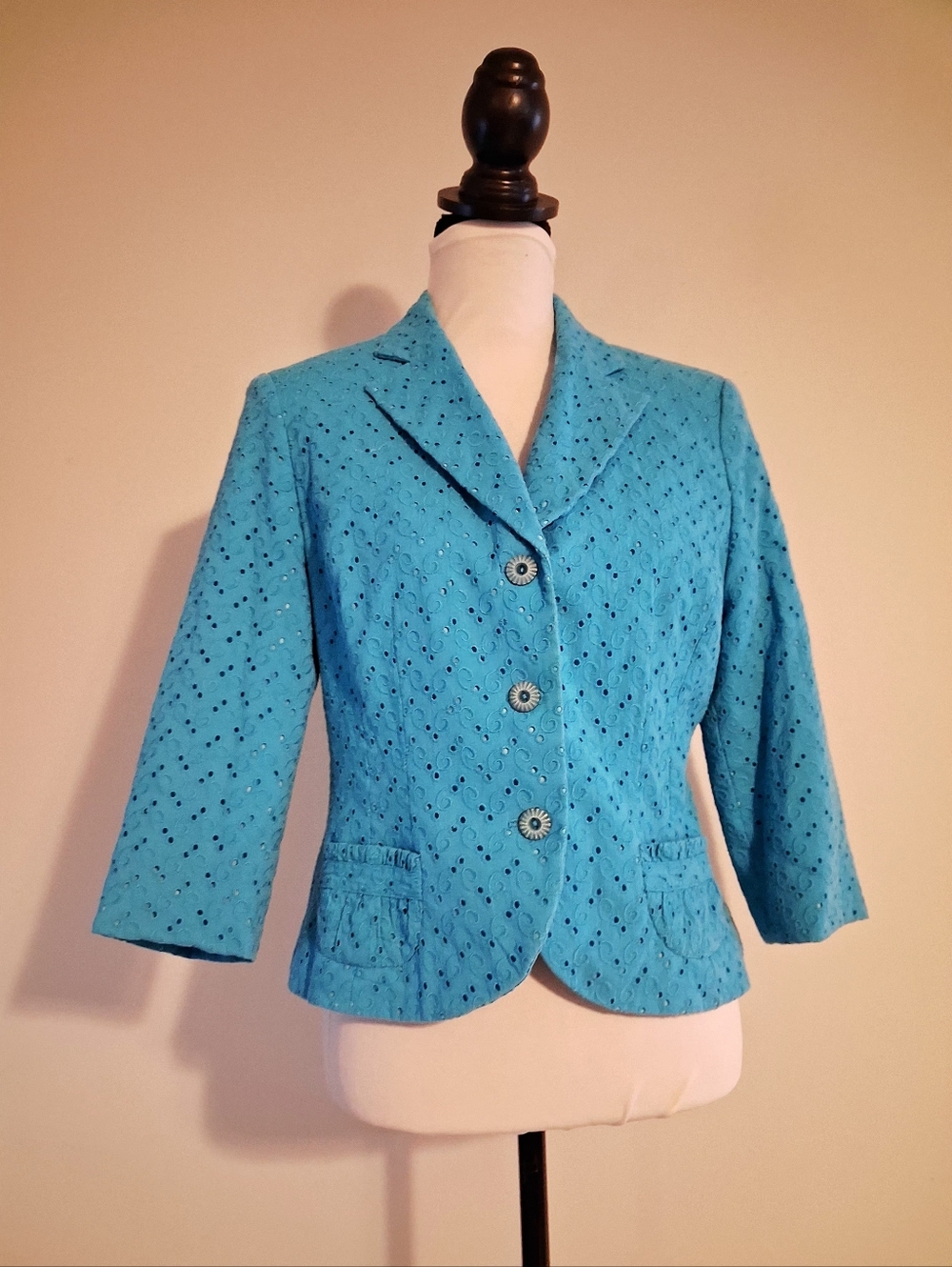 Blue Eyelet Women's Blazer Size 12